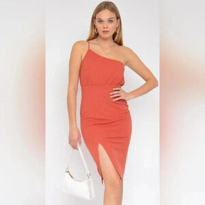 One Shoulder Sleeveless Midi Dress #350